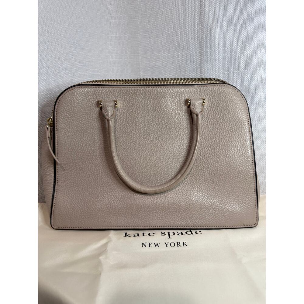 Kate Spade Taupe/Greige Dome Satchel — Pebbled Leather + Dust Bag